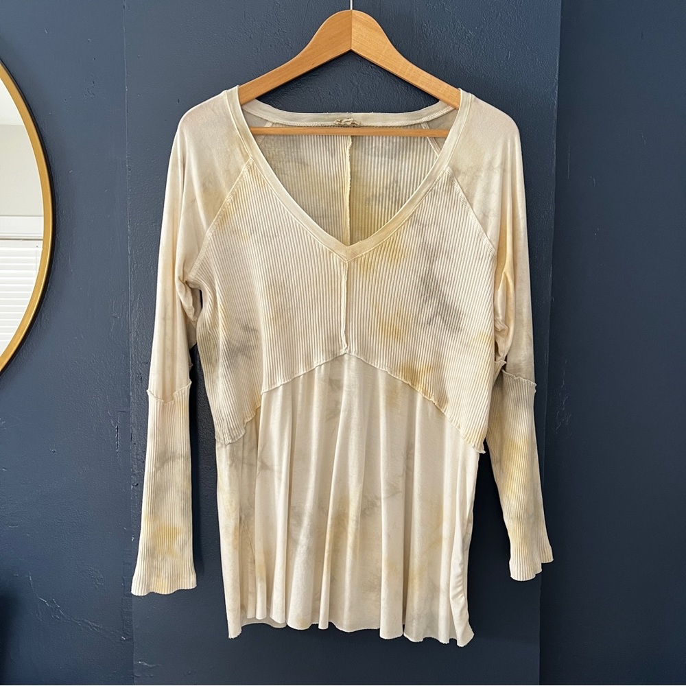 POL Tie-Dye Flowy Ribbed Shirt